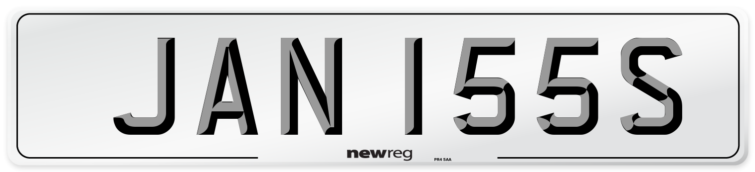 JAN 155S Number Plate from New Reg